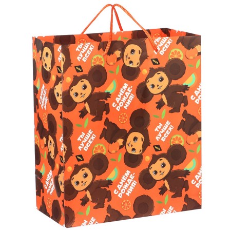 Gift package “You are the best”, 23x27x11.5 cm, packaging, Cheburashka