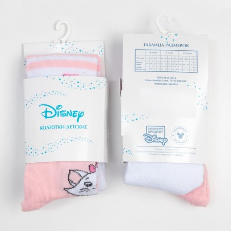 Children's tights "Marie", cats aristocrats, height 110-116 cm, white/pink color-7