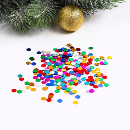 New Year's confetti “Happy New Year!”, Ball, colored rounds, 14 g.-3