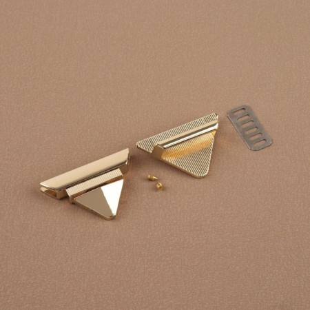 Bag's fastener, 4.5 × 2.9 cm, gold color-2
