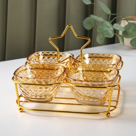 Glass “Star” exchange, a bowl size 10 × 6.2 cm, 4 pcs-1