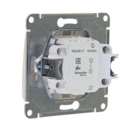 SE GLOSSA switch, 10 A, 1 key, IP20, hidden, white, GSL000111-2