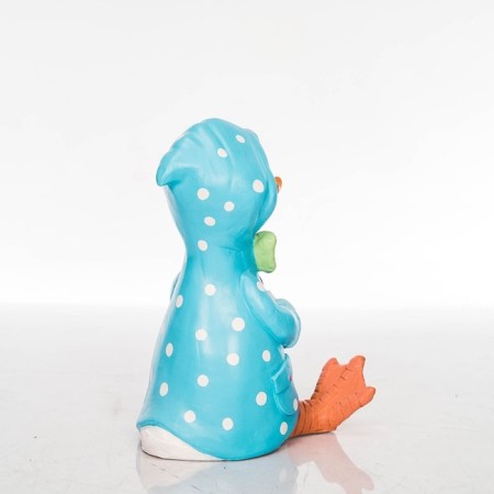 Garden figure "Duckling in a cloak" Blue, 41x39x53cm-3