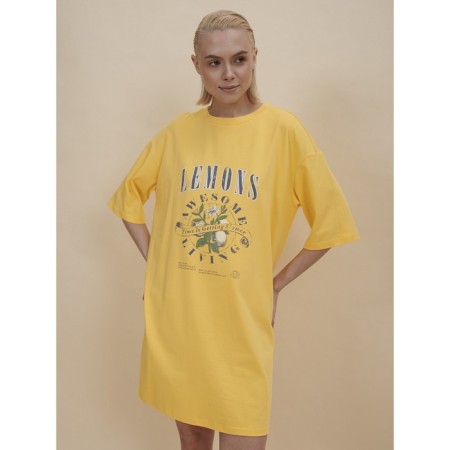 Female dress, size l, yellow color