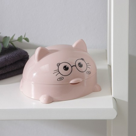 Soap dish with a cat "Kotka", plastic, 11.5 × 11 × 8 cm, color mix-5