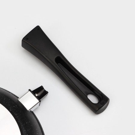 Pan, d = 24 cm, removable handle, glass cover, anti -stick coating, color dark marble-6