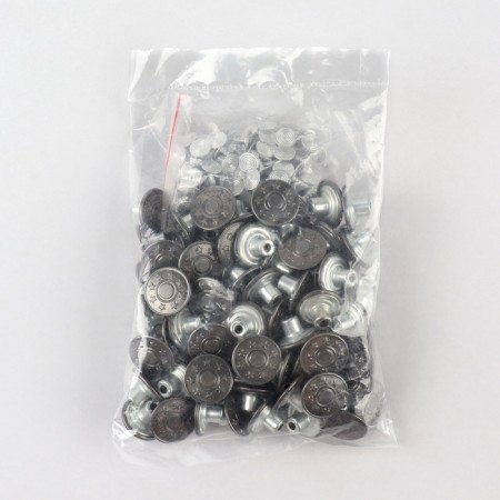 A set of denim buttons, 17 mm, 100 pcs, black/silver color-1