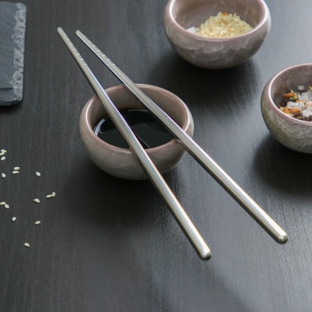 Bacchette sushi sticks, length 21 cm, silver color-1
