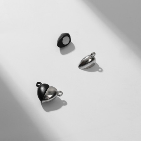 Magnetic Castle "heart" (set 2 pcs.), The color is silver-black