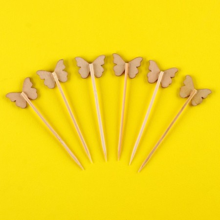 Butterfly skewers, set 6 pcs, color mix-2