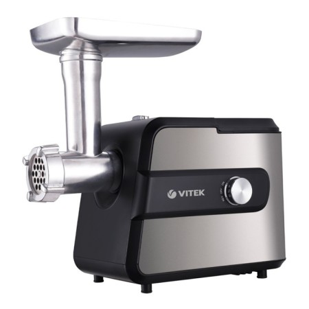 Meat grinder Vitek VT-3634, 2000 watts, 2 kg/min, reverse, 4 nozzles, black-silver-silver