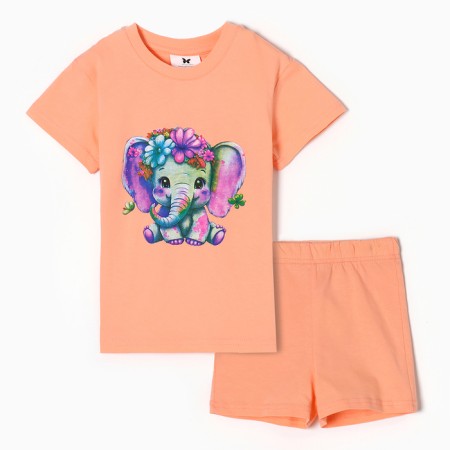 Kit for girls, peach color/elephant, height 110 (5 years)