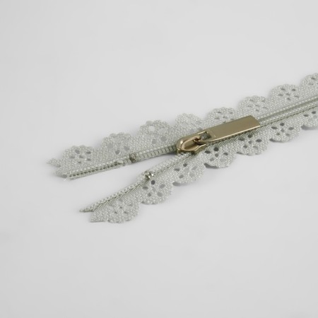 Lightning "Spiral", No. 3, non -proceeding, openwork, castle machine, 50 cm, gray color gray-1