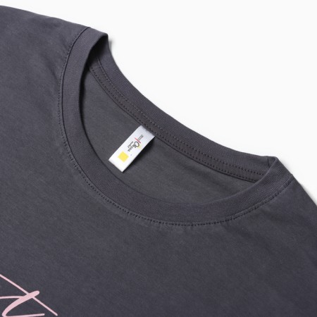 Homemade set (T-shirt, shorts), graphite color Pink strip, river 52-2