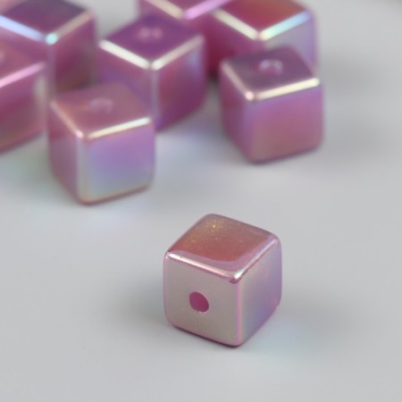Busina for creativity plastic "Cube. Puruminal shine" Violet 1.4x1.4x1.4 cm