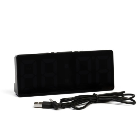 Clock - Electronic desktop an alarm clock with a thermometer, calendar, 15 x 6.3 cm, aaa, USB-2