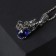 Pompeii-Pompeiy pendant Dragon, blue in black silver, 70 cm