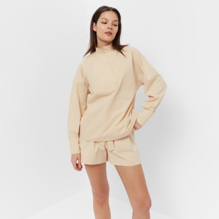 Women's costume (blouse, shorts) minku: enjoy is beige color, size 42-4