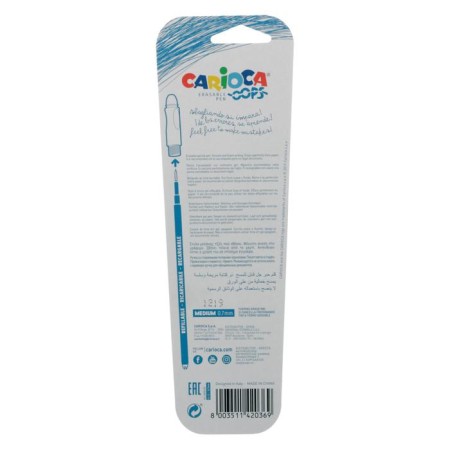 Handle capillary washed Carioca "Oops", node 0.7 mm, blue ink, rubber holder, blister-1