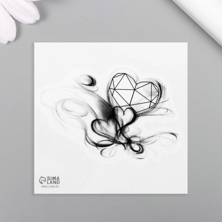 Black Black Tattoo “Black. Hearts” 6x6 cm-3
