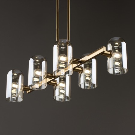 Suspended lamp Freya Fr5427PL-06BS Firefly, 310x640x640 mm, E14, 6x40W, brass color-1