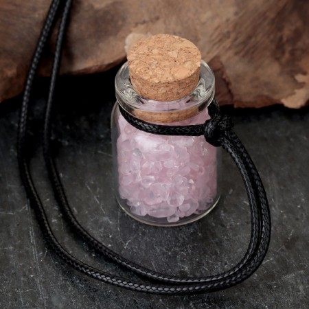 Souvenir-butter with natural stones "Pink quartz", 3 x 2 cm-2