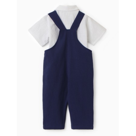 Costume (shirt and overalls) I, I grow 68-74 cm, blue-4