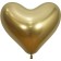 Latex ball 14 ", heart, reflex, chrome, set of 50 pcs., Gold (970)