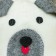Bath cap with children's applique "Dog", white, felt, economical