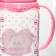 A bottle for feeding "daughter", classic throat, 250 ml., 0 months, with handles, pink color
