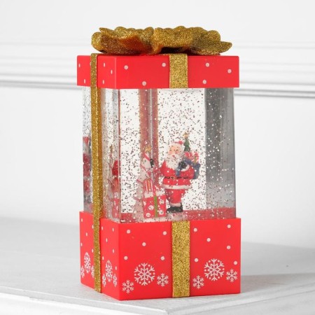 LED figure “Red Gift” 10 × 19 × 10 cm, plastic, AAX3 batteries (not complete), USB, glow warm white-1