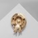 Brooch "Hat" with flowers, colored in gold