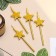 Set of candles for the cake, 4 pcs "Brilling stars", golden