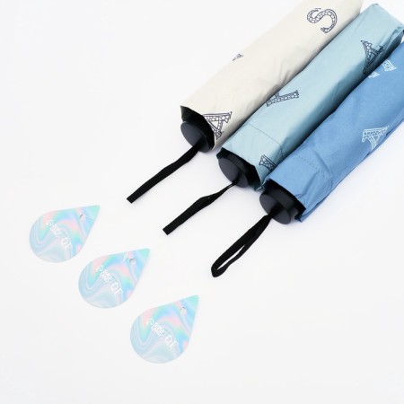 Mechanical umbrella “letters”, eponge, 4 additions, 8 spokes, r = 49/56 cm, d = 112 cm, color mix-3