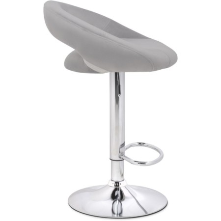 Baric stool OAZIS Metal/velor, chrome/gray 51x50x77 cm-2