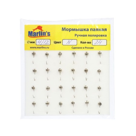 Mormyshka soldering Marlin’s eye, 4 mm, 12 nickel, 24 pcs.-1