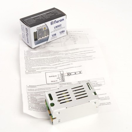 Electronic transformer for 12 W LED tape, Feron, LB002, 1A, 12 W-5