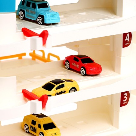 Parking "City", with an elevator, 5 levels, 8 cars, light and sound effects-8