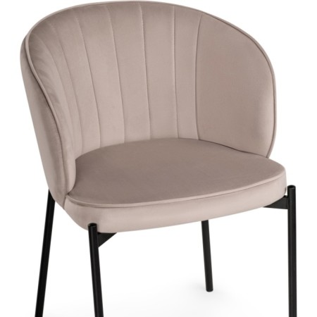 Stool on a metal frame Neil metal/velor, black/latte 58x54x80 cm-4