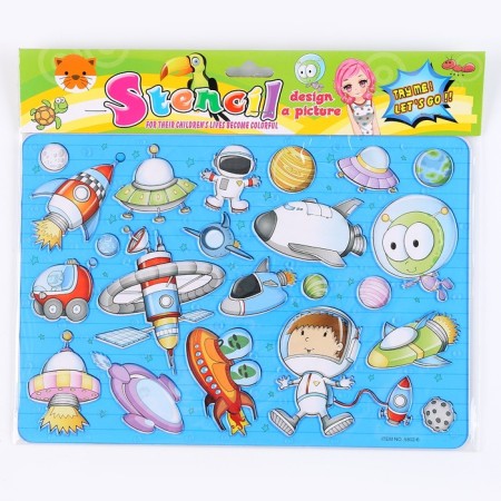 Stencil for kids "Cosmos" with coloring-5