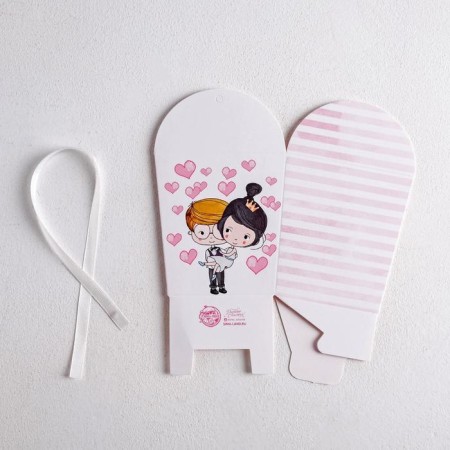 Bonbonniere box, gift packaging, “I love you”, 7.5 x 8 x 7.5 cm-3