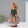 Doll Collectible Ceramics "Vika in a checkered multi -colored skirt" 39 cm