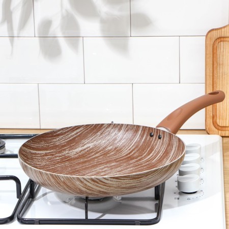 Deep pan Kantry, D = 28 cm, plastic handle, anti -stick coating, brown color-7