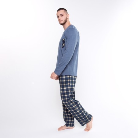 Kit (longshit, trousers) male, dark blue color, size 58-6