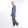 Kit (longshit, trousers) male, dark blue color, size 58