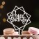 Topper "Happy Birthday", geometry, silver, give beautifully