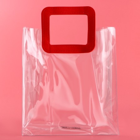Gift package from PVC, red, 25 x 28 x 15 cm-4