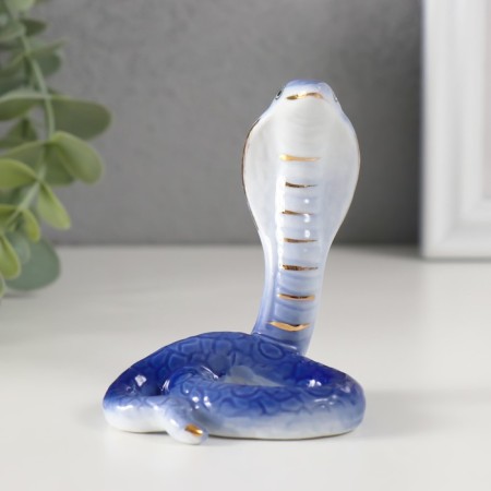 Souvenir Ceramics "Blue Cobra" with gold 5x6.2x7.7 cm-3