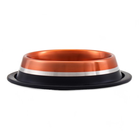 A bowl with a non -slip base decorative color, 230 ml, bronze with a silver strip-2