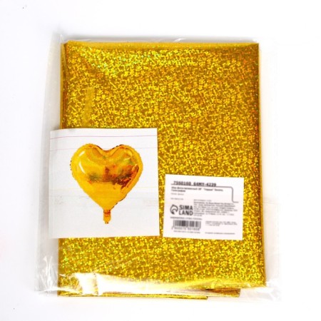 Foil ball 18 "heart", holography, gold color-1